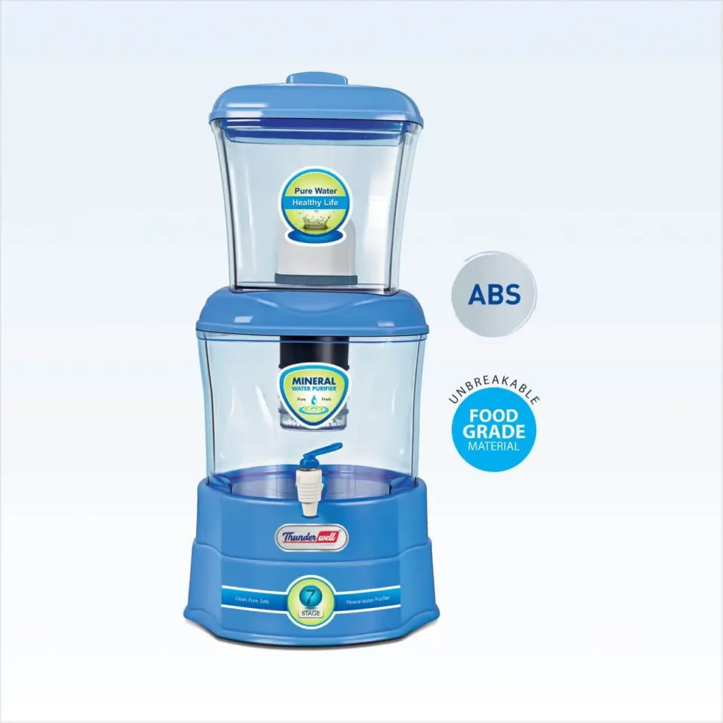 Food grade material 16 ltr ABS gravity water purifier / mineral pot